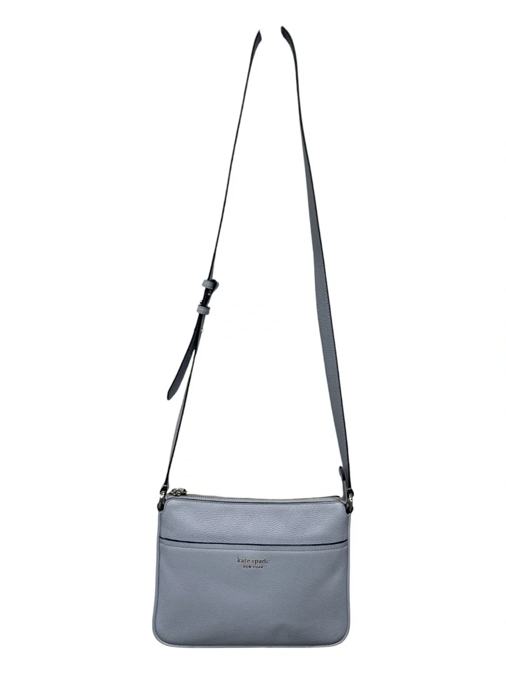 kate spade new york Run Around Medium Pebbled Leather Crossbody baby blue